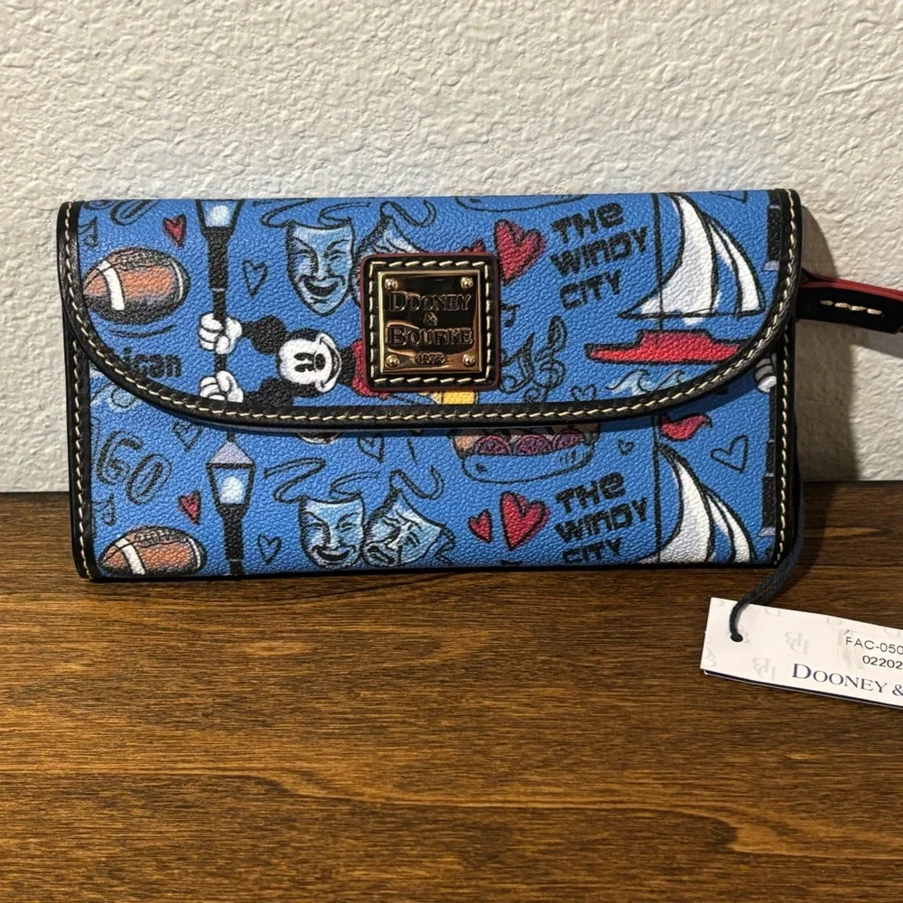 Dooney & Bourke Blue Wallet with Iconic Print - Picture 1 of 9